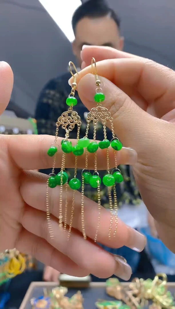 【闪购商品】翡翠耳饰合金284翡翠耳钩