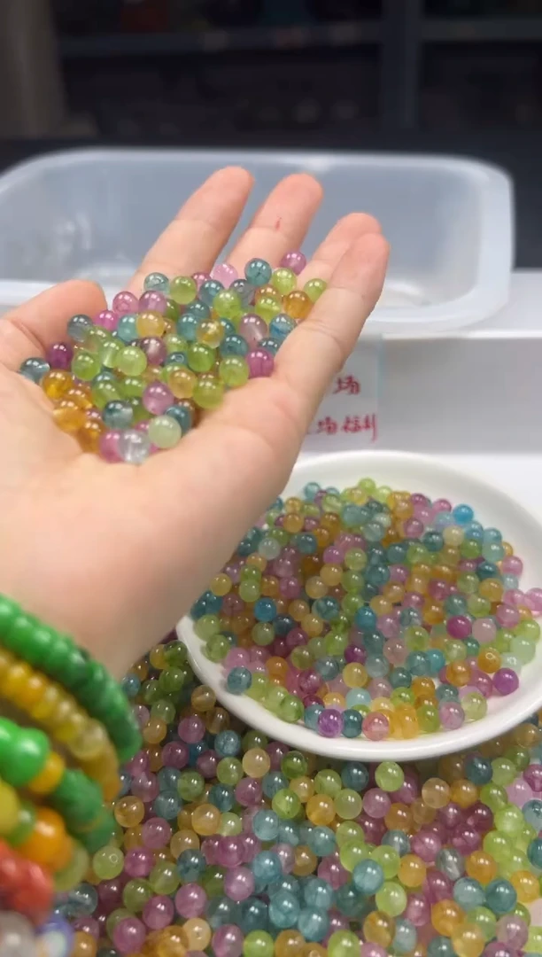 未镶嵌颈饰碧玺w2501彩虹碧玺6mm*50颗