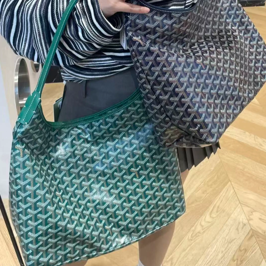 99新 Goyard 坤球奢选戈雅24年绿色hobo包