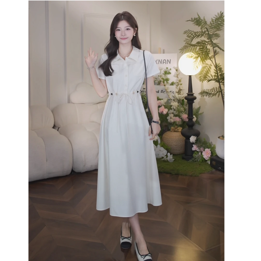 鹿向南【风起时分】夏季新款气质通勤减龄收腰显瘦小众连衣裙女长裙
