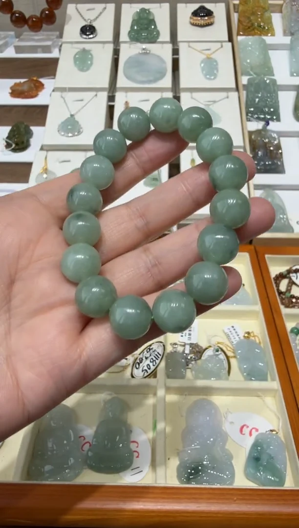 未镶嵌挂件翡翠A货翡翠多样性圆珠手串发一件