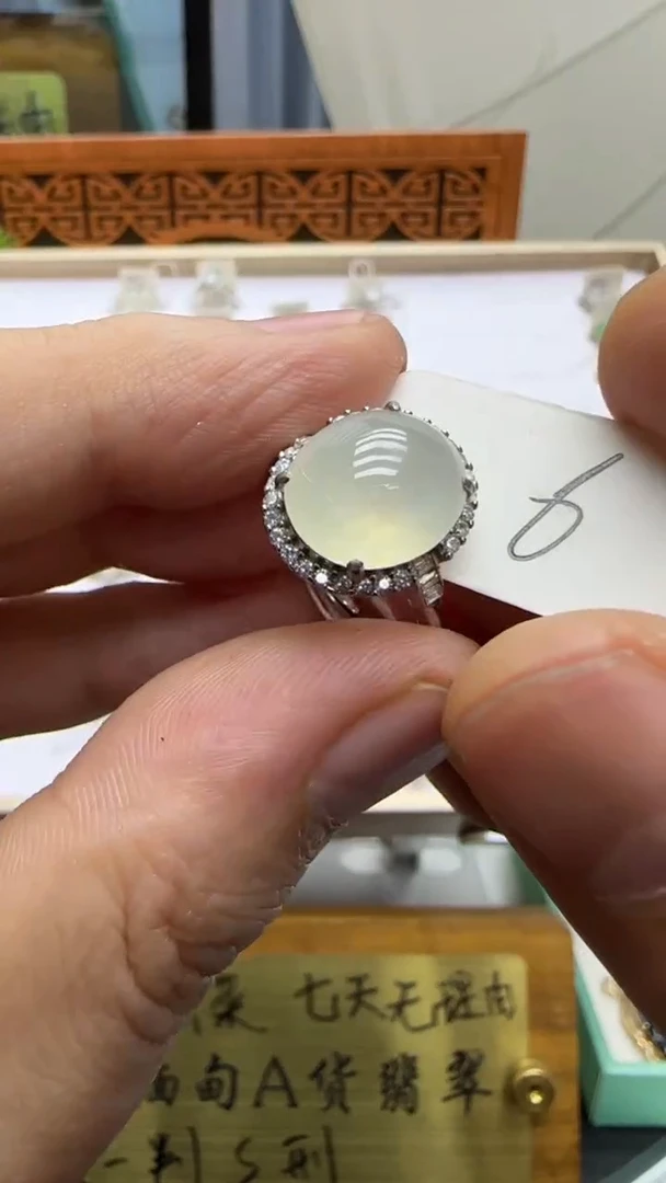 【闪购商品】翡翠挂件银S925镶嵌A货翡翠多样性戒指