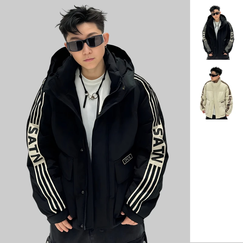 【男女同款】50鸭绒男连帽羽绒服户外工装百搭情侣款外套21659