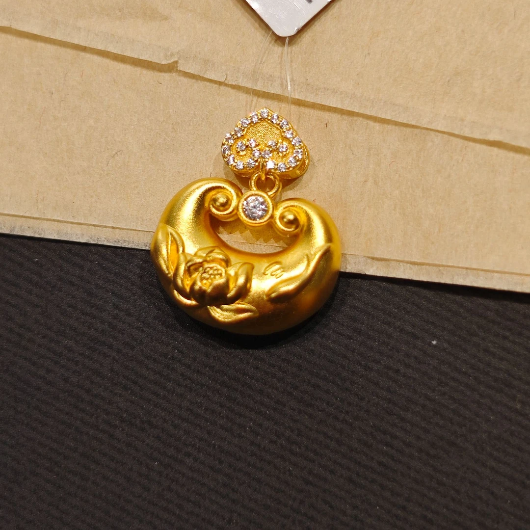 足金999  莲花小胖福吊坠
