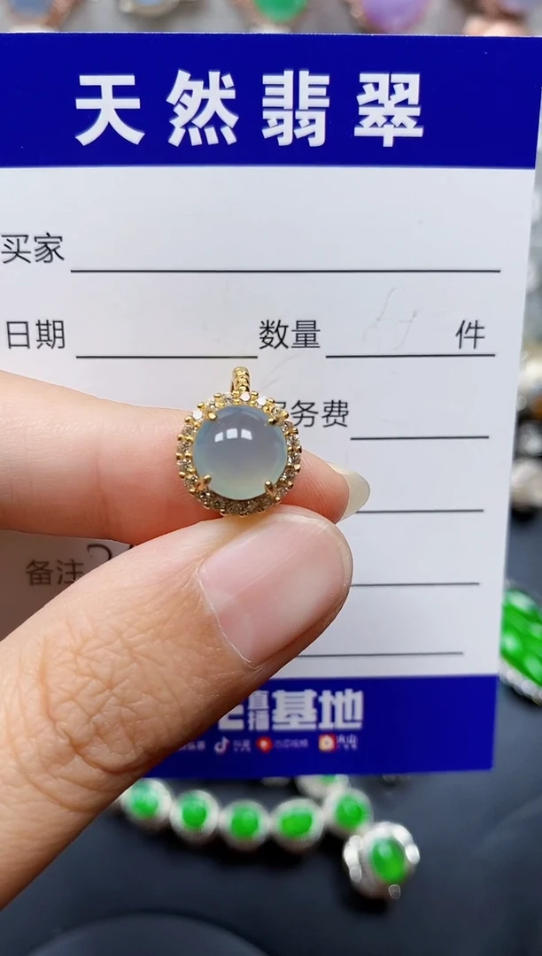 翡翠戒指银S925镶嵌265