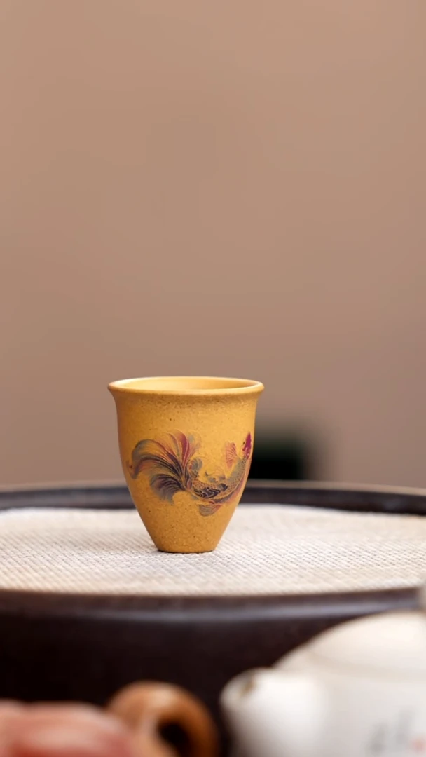 茶壶紫砂黄金段金鱼小杯