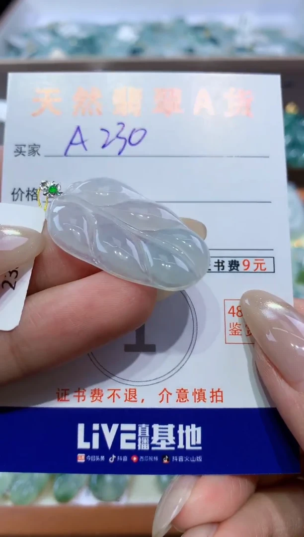 颈饰18K金镶嵌翡翠天然翡翠A货挂件