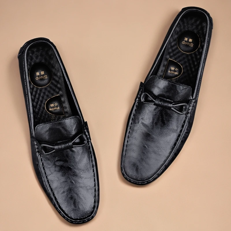 夏季英伦真皮韩版豆豆鞋男透气软底驾车鞋潮流百搭一脚蹬乐福鞋