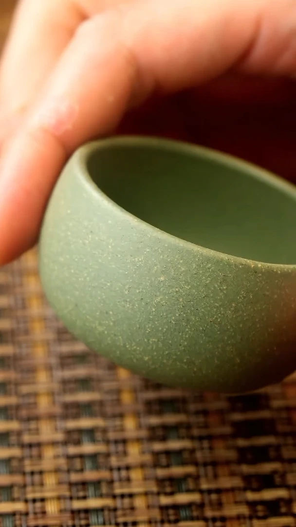 紫砂壶3《豆青品茗杯》圆口