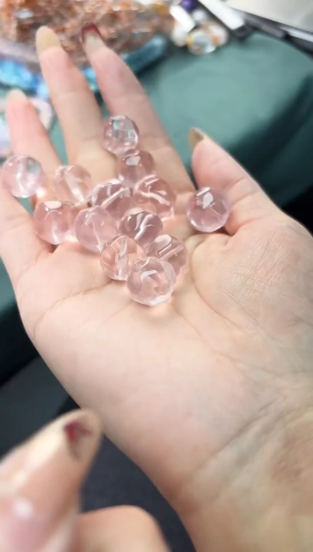 【闪购商品】水晶手串未镶嵌P04粉水菠罗珠一个卡14