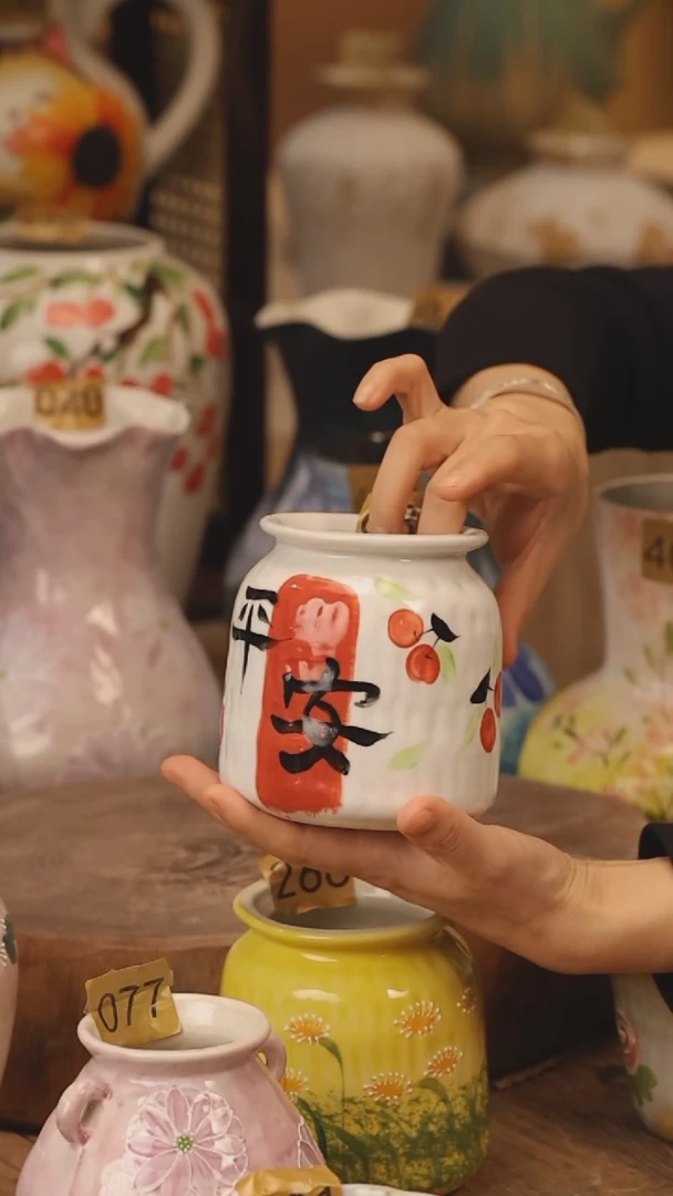 陶瓷景德镇设计师手作花器摆件侘寂风@M682@