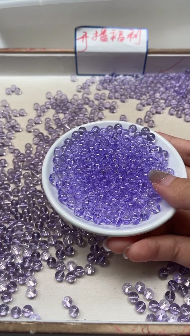 散珠未镶嵌水晶M692维多利亚浅紫6mm30颗9.9元