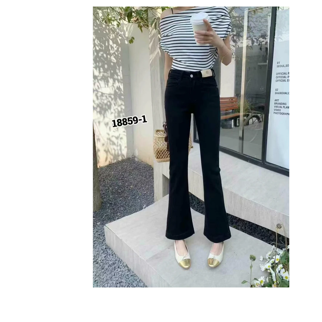 【18859】春款显瘦时尚修身喇叭裤