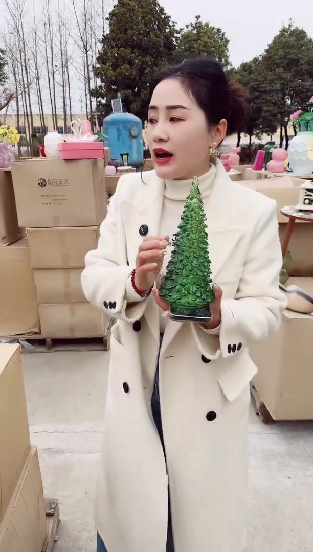 【闪购商品】玻璃YH-绿色圣诞树