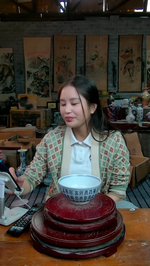 摆件景德镇陶瓷摆件寿字碗