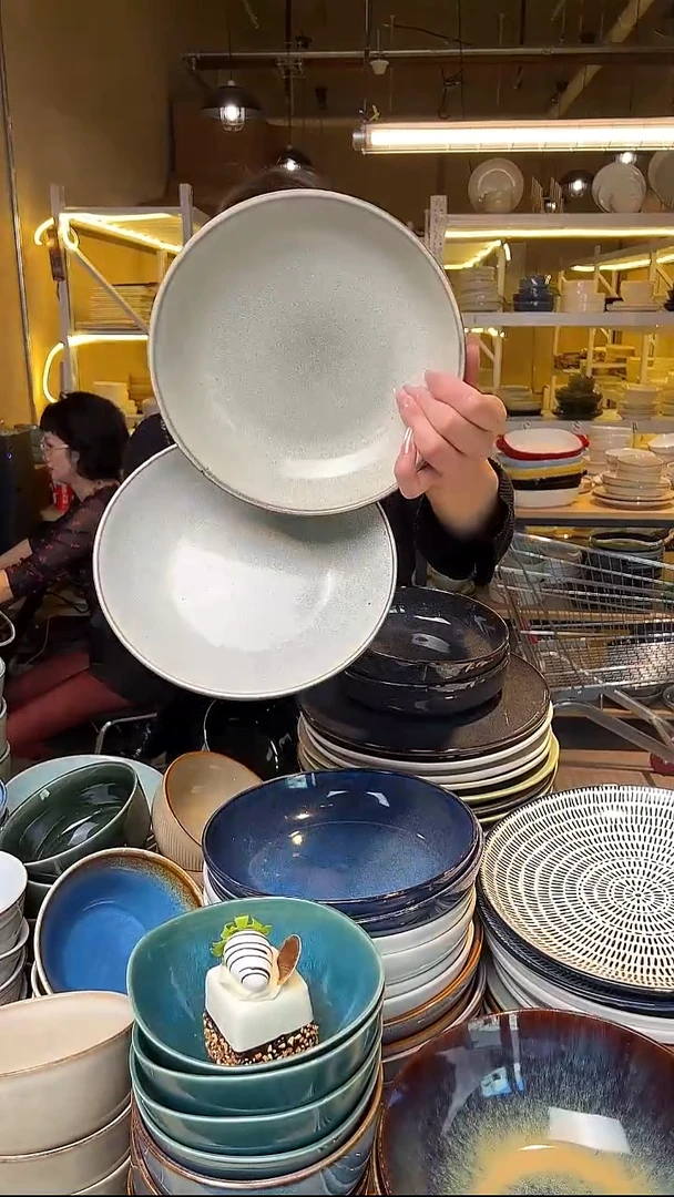 瓷23外贸尾货高温釉下彩陶瓷餐具默认微瑕