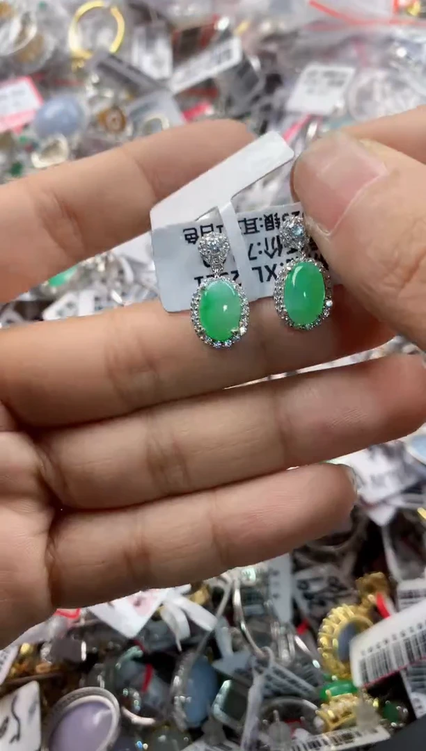 银S925镶嵌戒指翡翠777   4