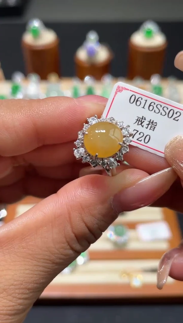 翡翠戒指银S925镶嵌0616SS02