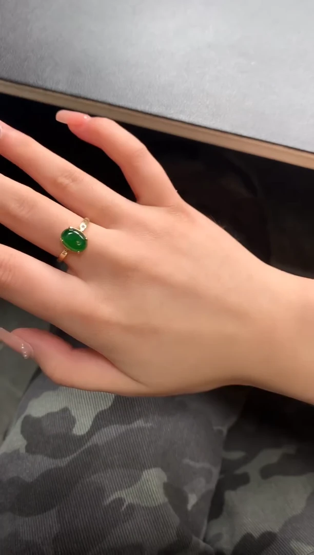 【闪购商品】翡翠戒指银S925镶嵌5214