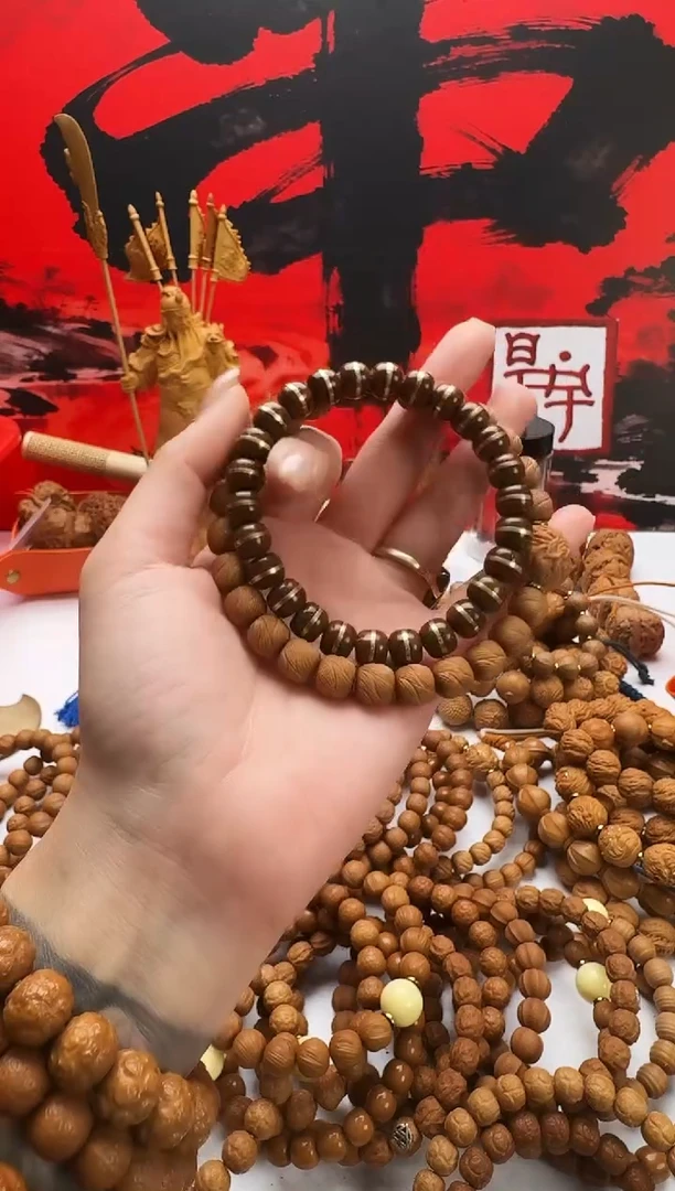 手串猴头核桃笑*笑紫金鼠 九尾纯手雕全品送单颗镶嵌