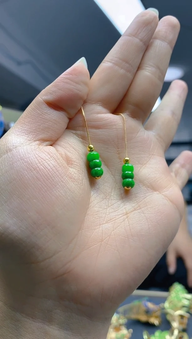 【闪购商品】翡翠耳饰合金0461翡翠耳线
