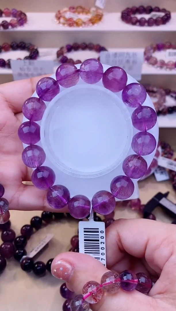 未镶嵌手串水晶紫超七单圈13m+