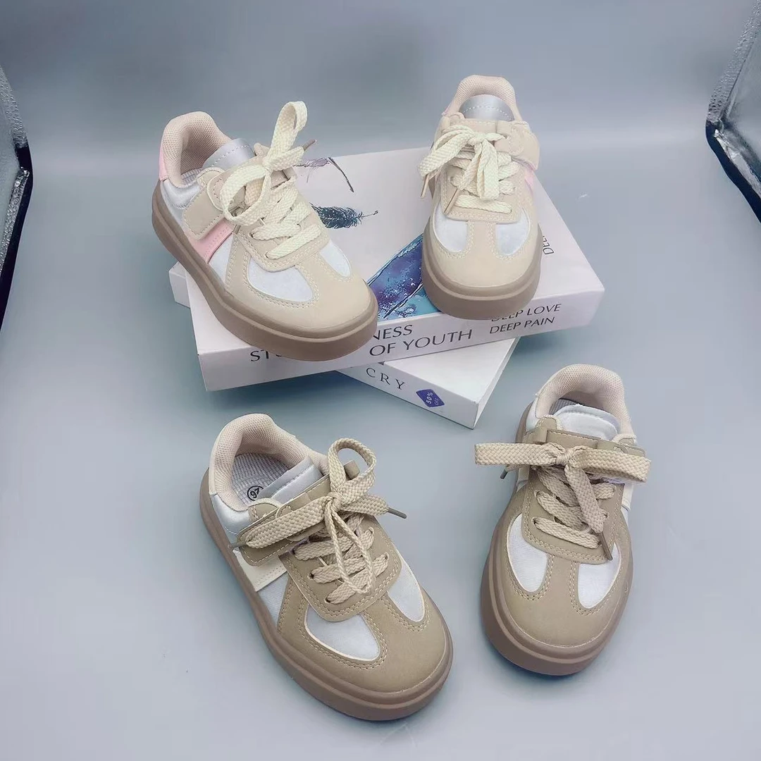 2399爆款时尚百搭豆豆皮面中童板鞋26-30