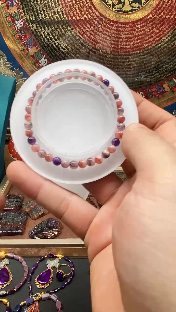 水晶手串未镶嵌超七金草莓 多样性发一