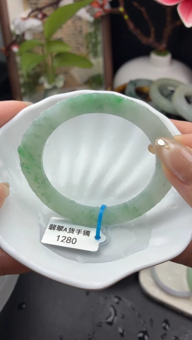 定制翡翠手镯定制未镶嵌贵妃50-57圈口宽约3+手镯26号