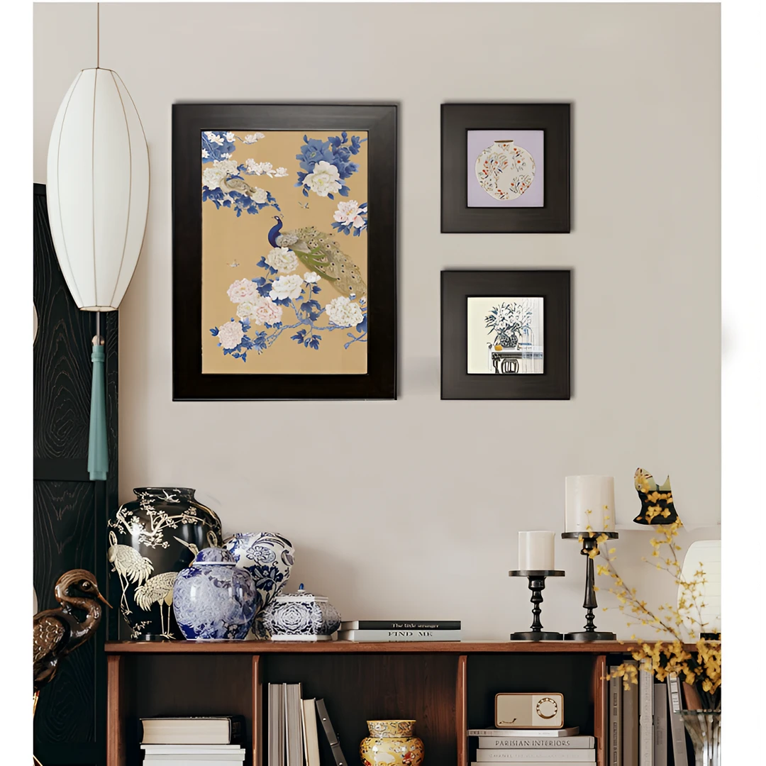 新中式复古风花鸟玄关装饰挂画宋代美学客厅沙发背景墙餐厅挂画