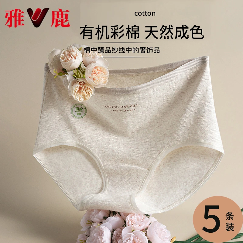 雅鹿女士内裤a类纯棉女生2025新款抗菌全棉裆无痕三角内裤夏薄款