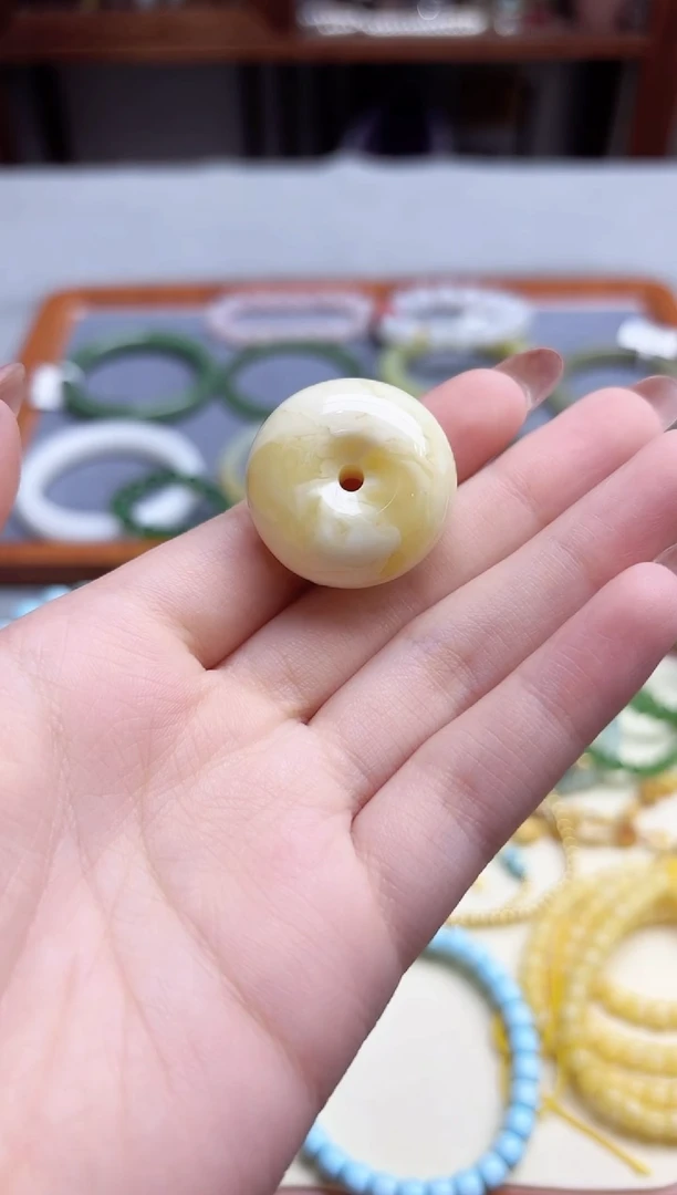 蜜蜡颈饰未镶嵌蜜蜡平安扣吊坠YN编绳