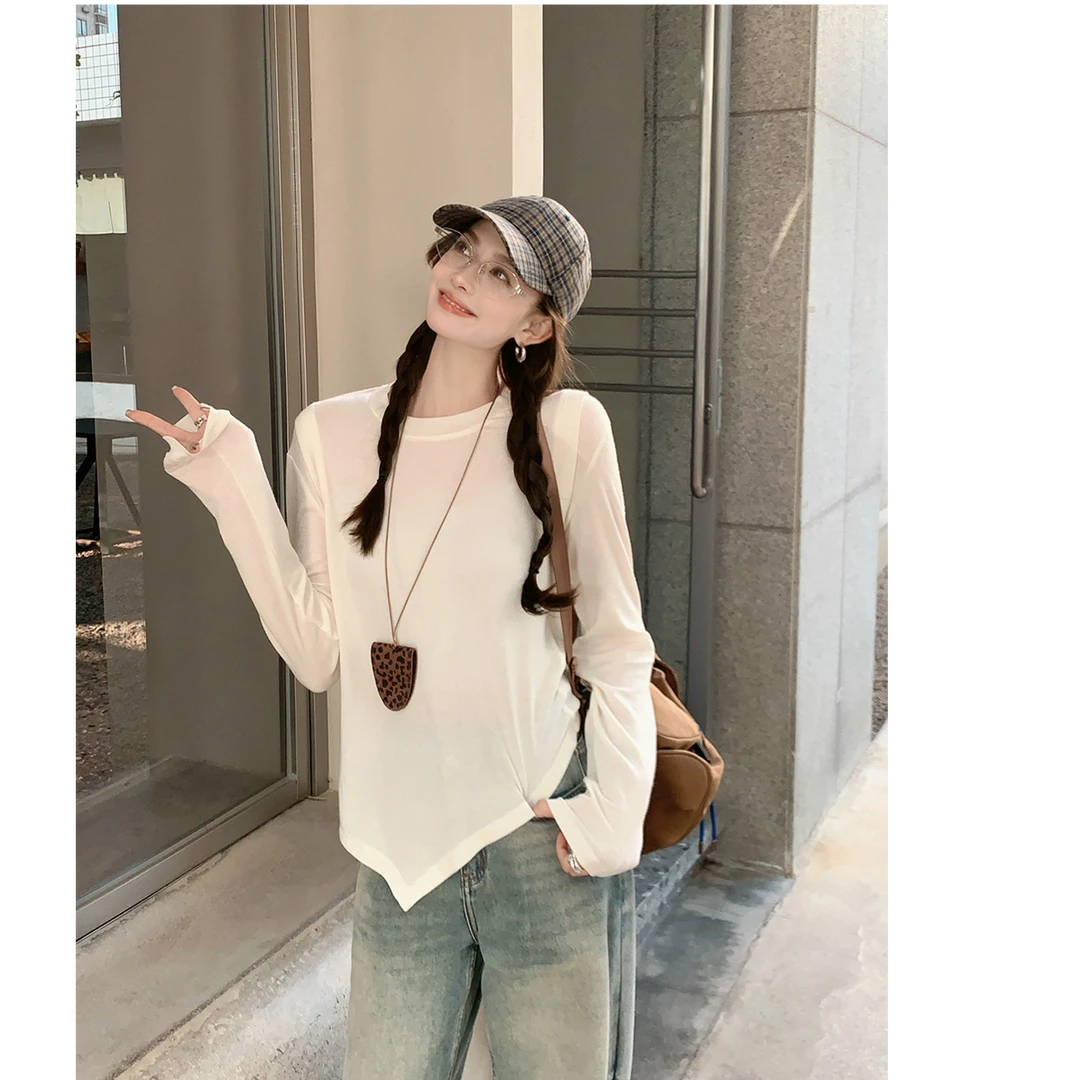 美洋MEIYANG 纸片人二号打底衫 羊绒蚕丝混纺升级水面膜圆领修身U