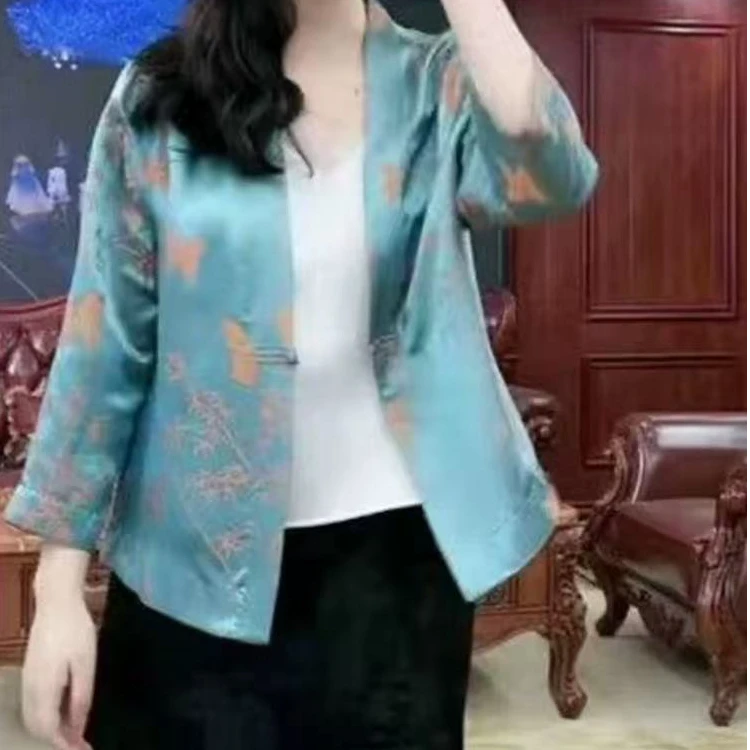 纯色薄款常规宽松网红女短外套开衫夏季一粒扣休闲
