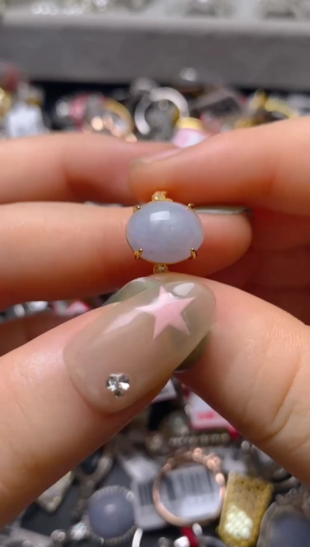 银S925镶嵌戒指翡翠百内无证书