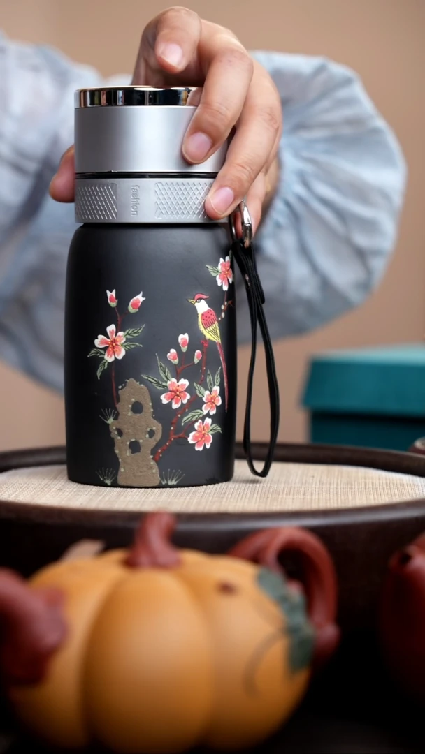 茶壶紫砂云雾天青车载杯红鸟海棠