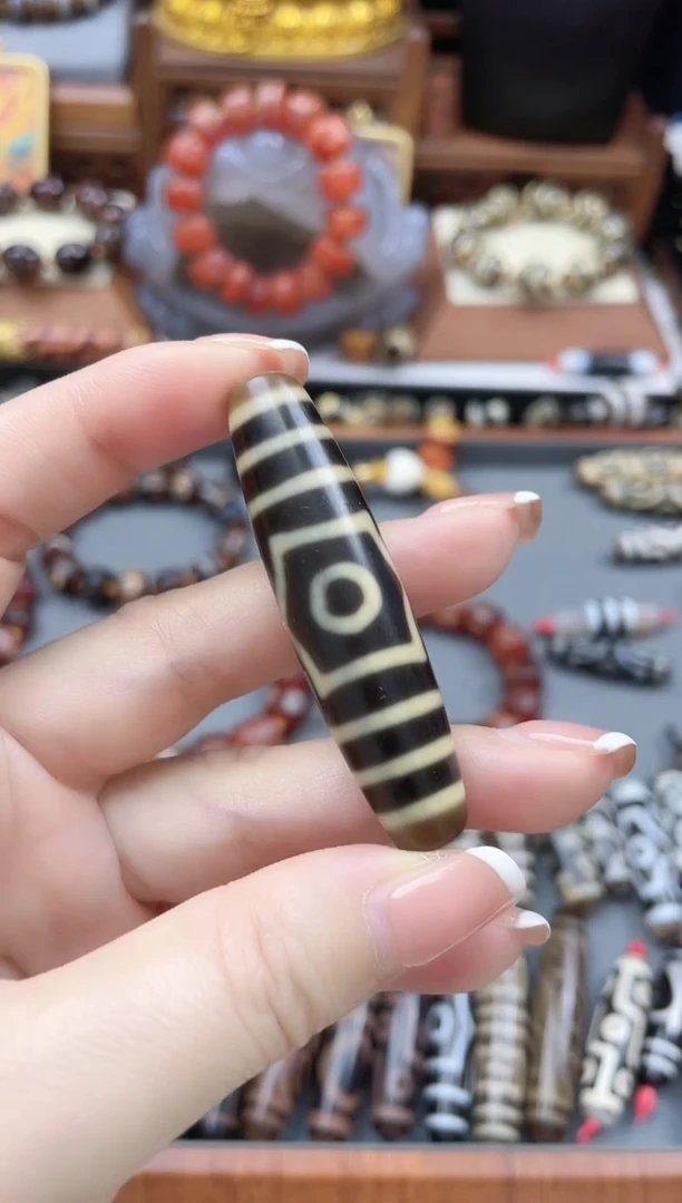 未镶嵌珠珠玛瑙/玉髓sk牙黄桶珠大号-宝盖三