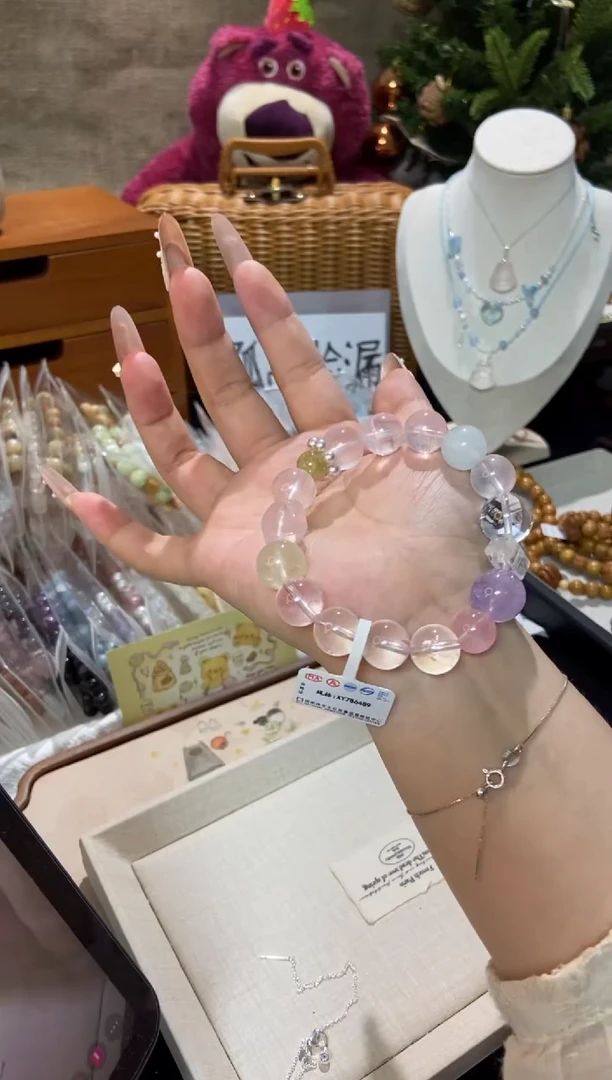 水晶手串未镶嵌孤品捡漏均匀瑕疵介意勿拍