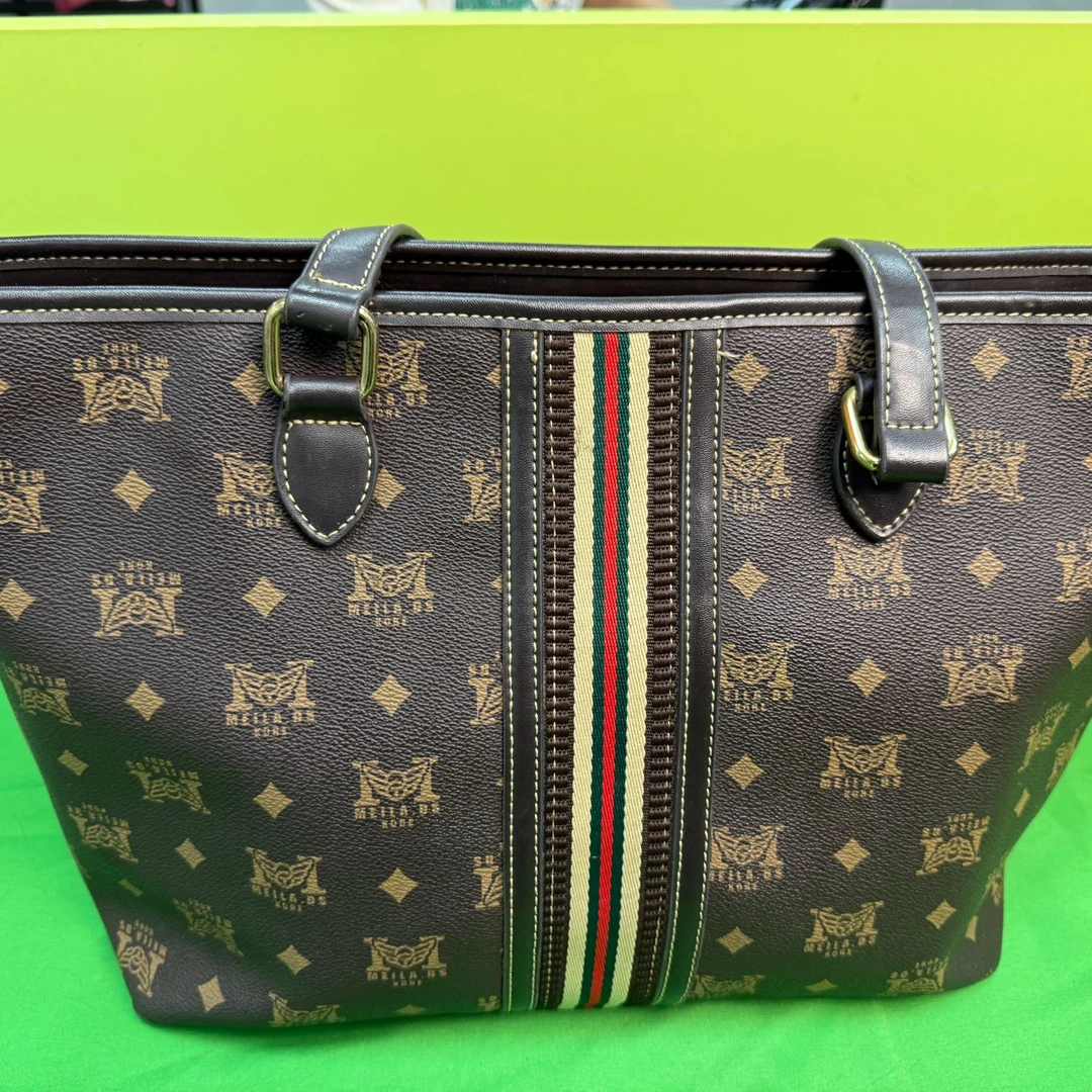 【1-50】字母单肩托特包时尚防水包夹层拉链袋几何图案拉链