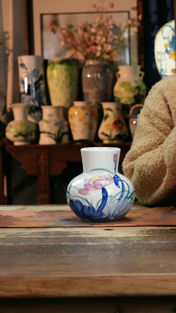 【闪购商品】瓷片景德镇纯手工釉下彩精品花瓶