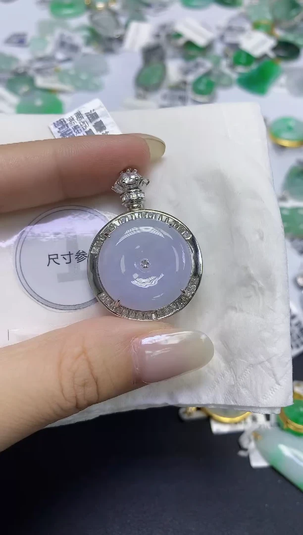 颈饰未镶嵌翡翠天然缅甸翡翠A货百元以上9元证书费自理