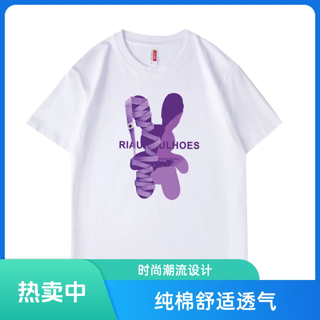 夏季新款圆领宽松纯棉时尚百搭卡通印花趣味动物图案休闲短袖T恤