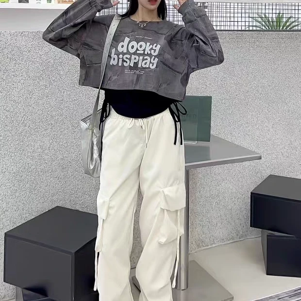【洛美美专属】V3F3001XB  春季潮流 藏青色卫衣 纯色设计 极简美学