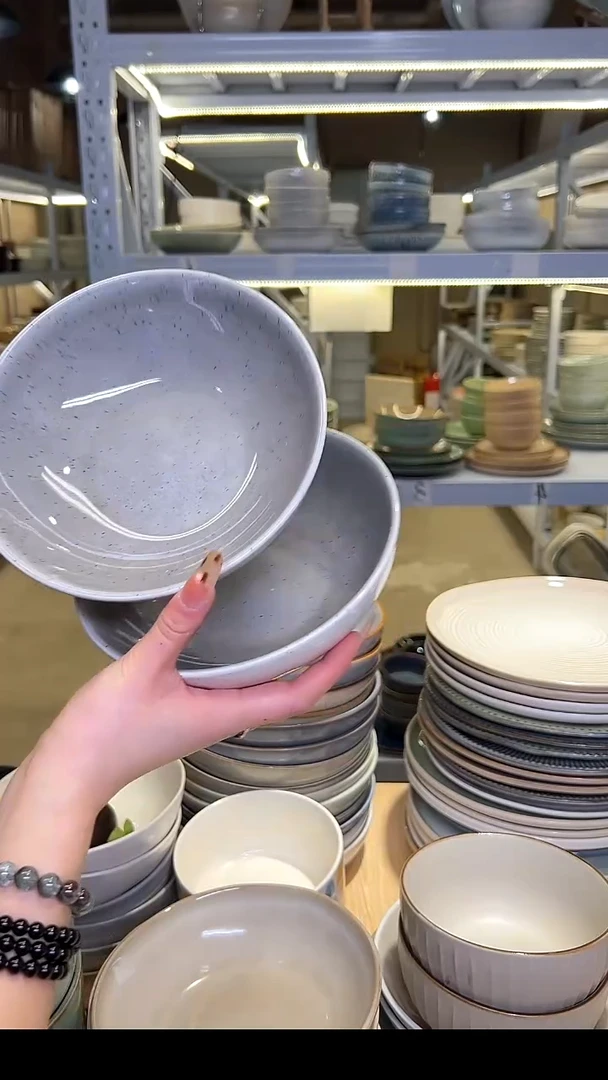 瓷158外贸尾货高温釉下彩陶瓷餐具默认微瑕