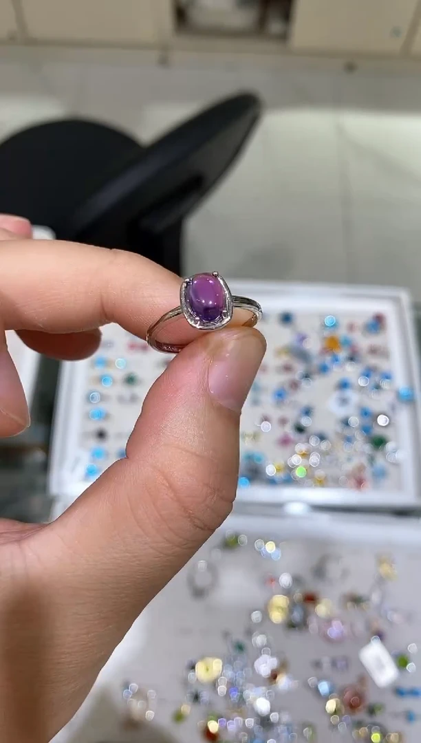 银S925镶嵌戒指水晶戒指