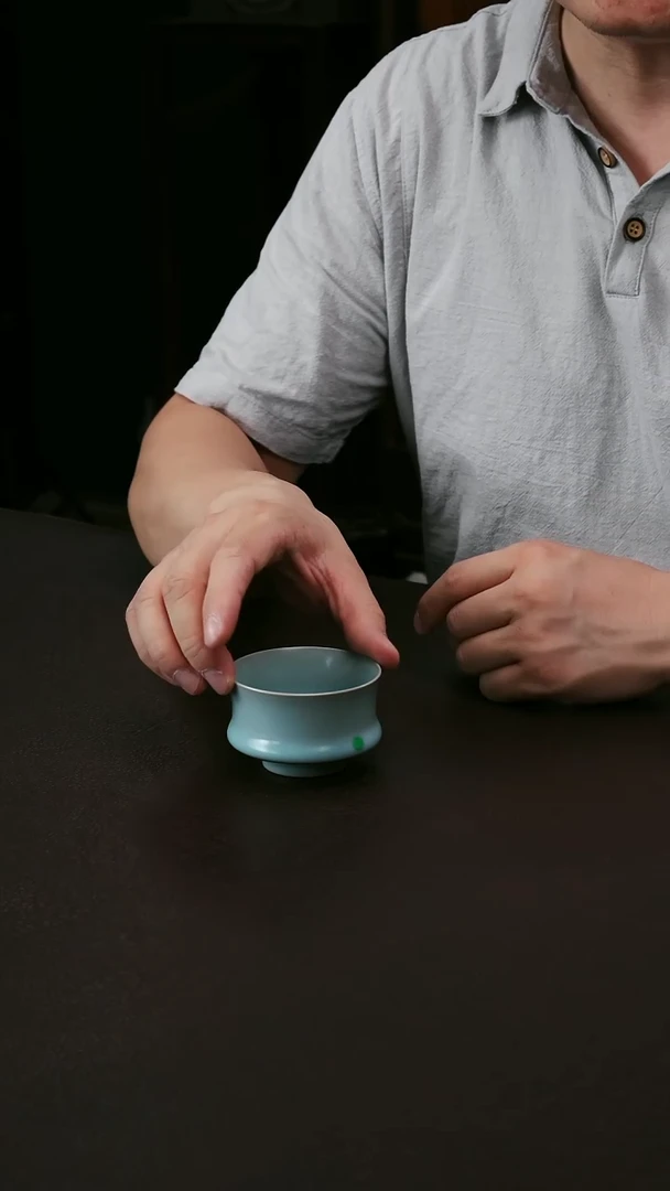 其他汝官窑微微瑕马蹄杯---8