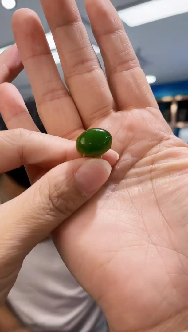 和田玉戒指18K金镶嵌【峰哥珠宝】多样性发一Y14155