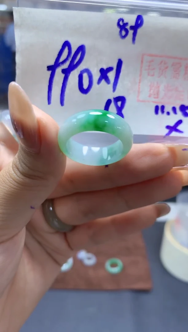 未镶嵌定制翡翠戒圈#990元-毛货需精细抛光