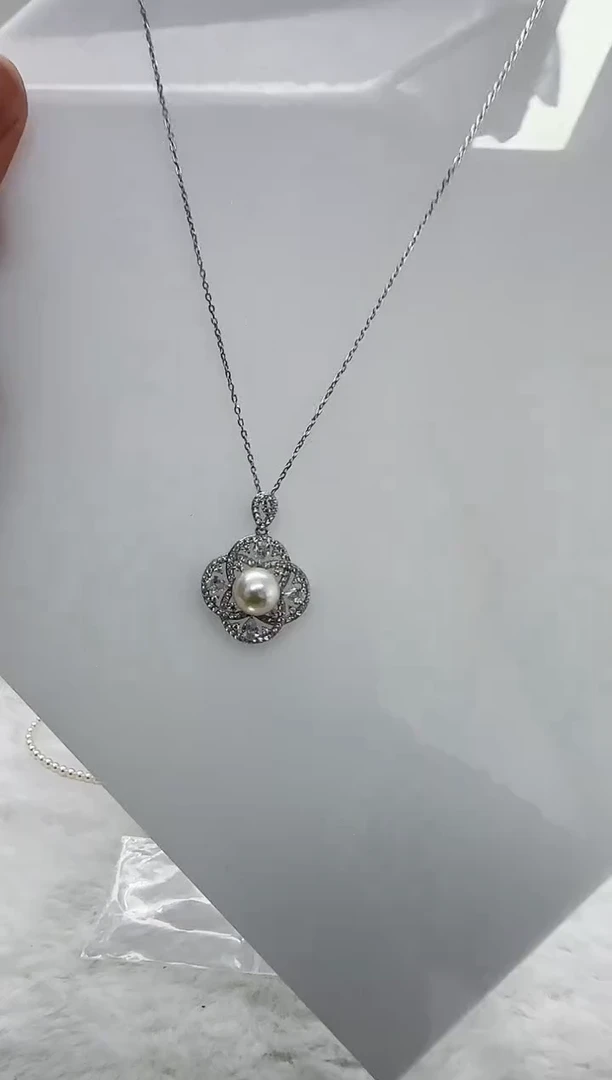 【闪购商品】淡水珍珠DA银S925镶嵌套链8 b665