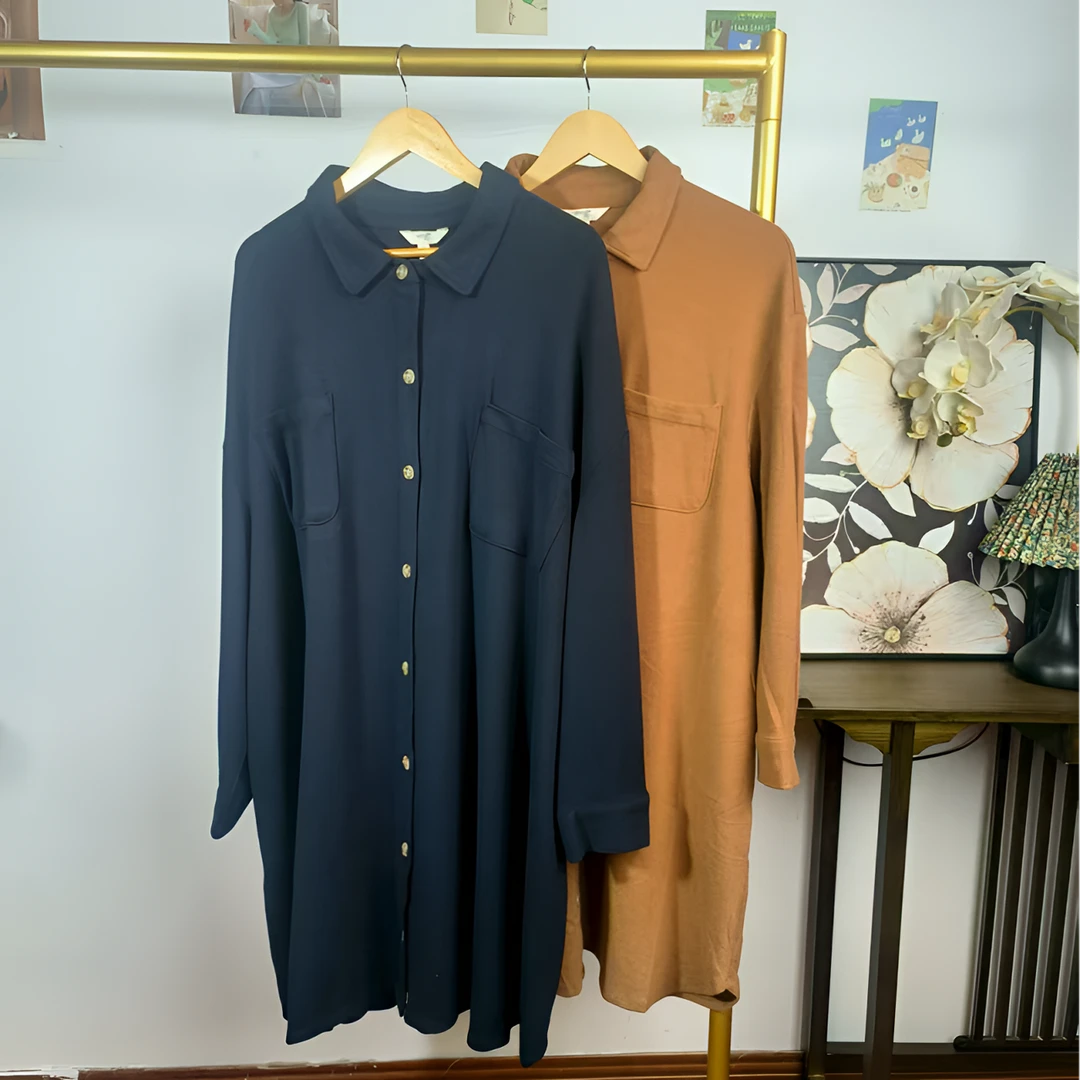 25新秋款日韩POLO领休闲时尚长款长袖风衣百搭外套纯色0101